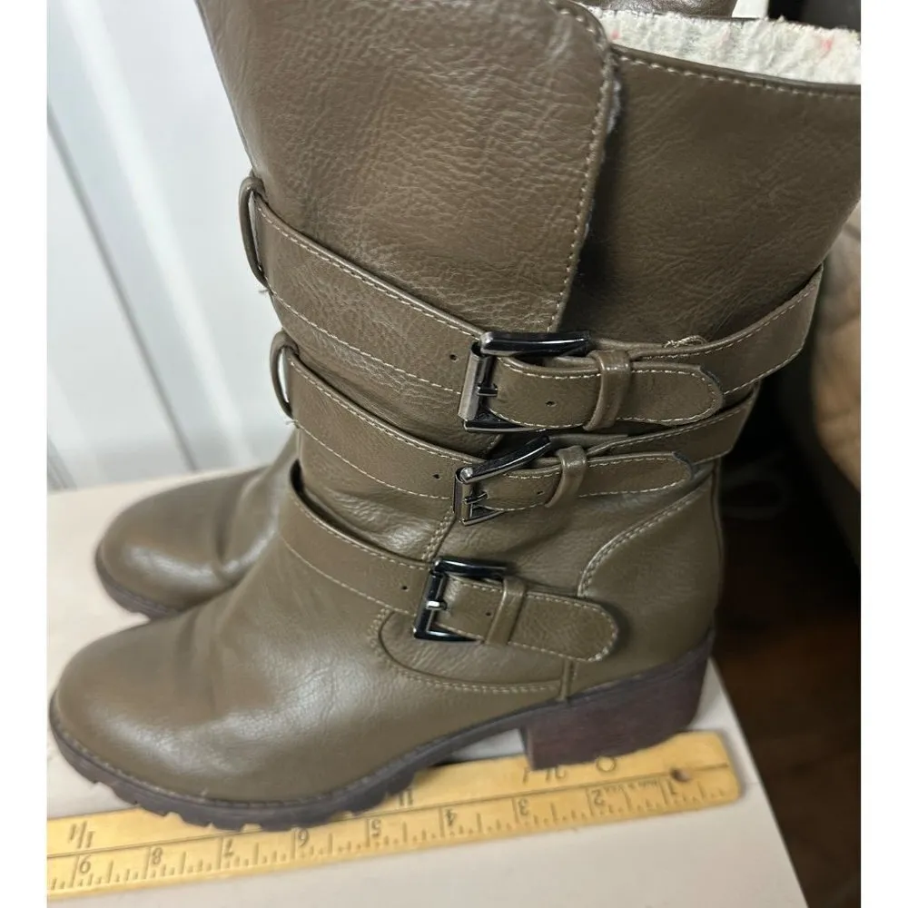 Womens Unbranded Gentle Used Condition Mid High Boots Size 7.5 Sku 2094 Color S Tan - Image 8