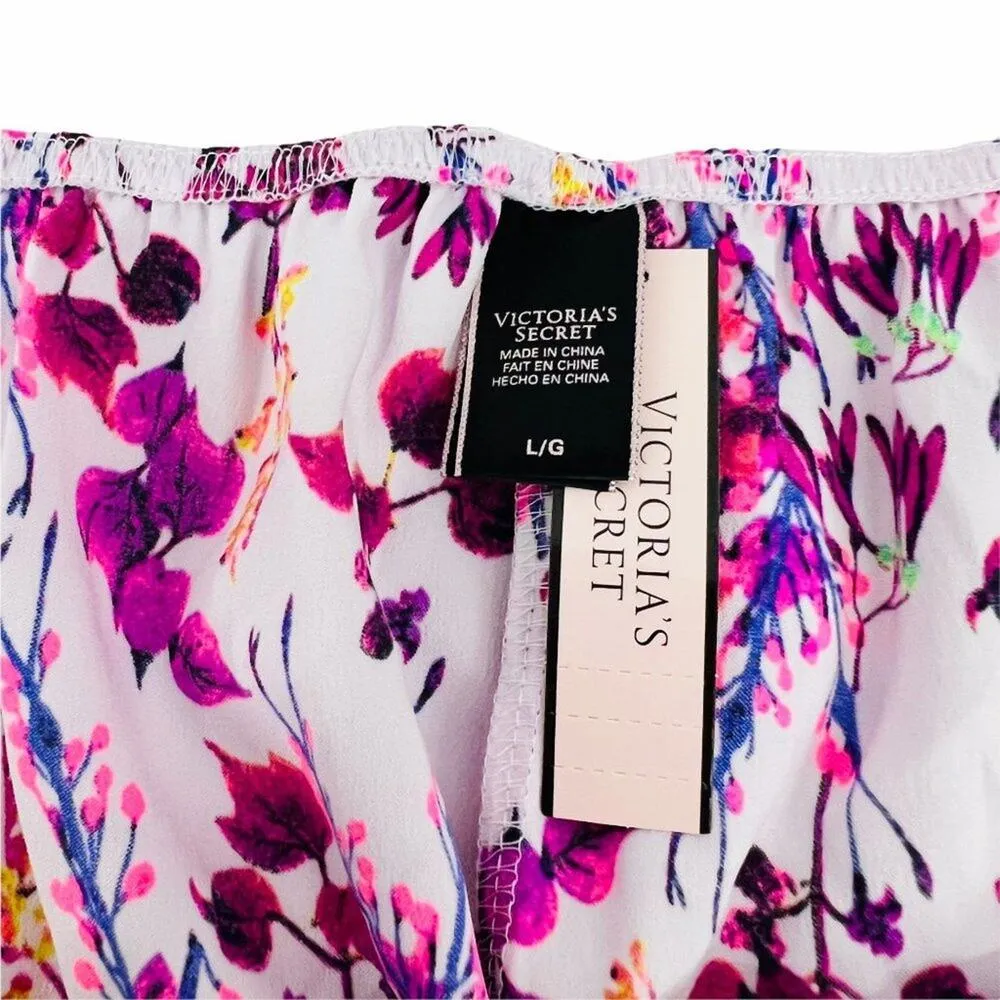 Victoria's Secret Colorful Satin Sleep Short Lace Trim Womens Large - Image 4