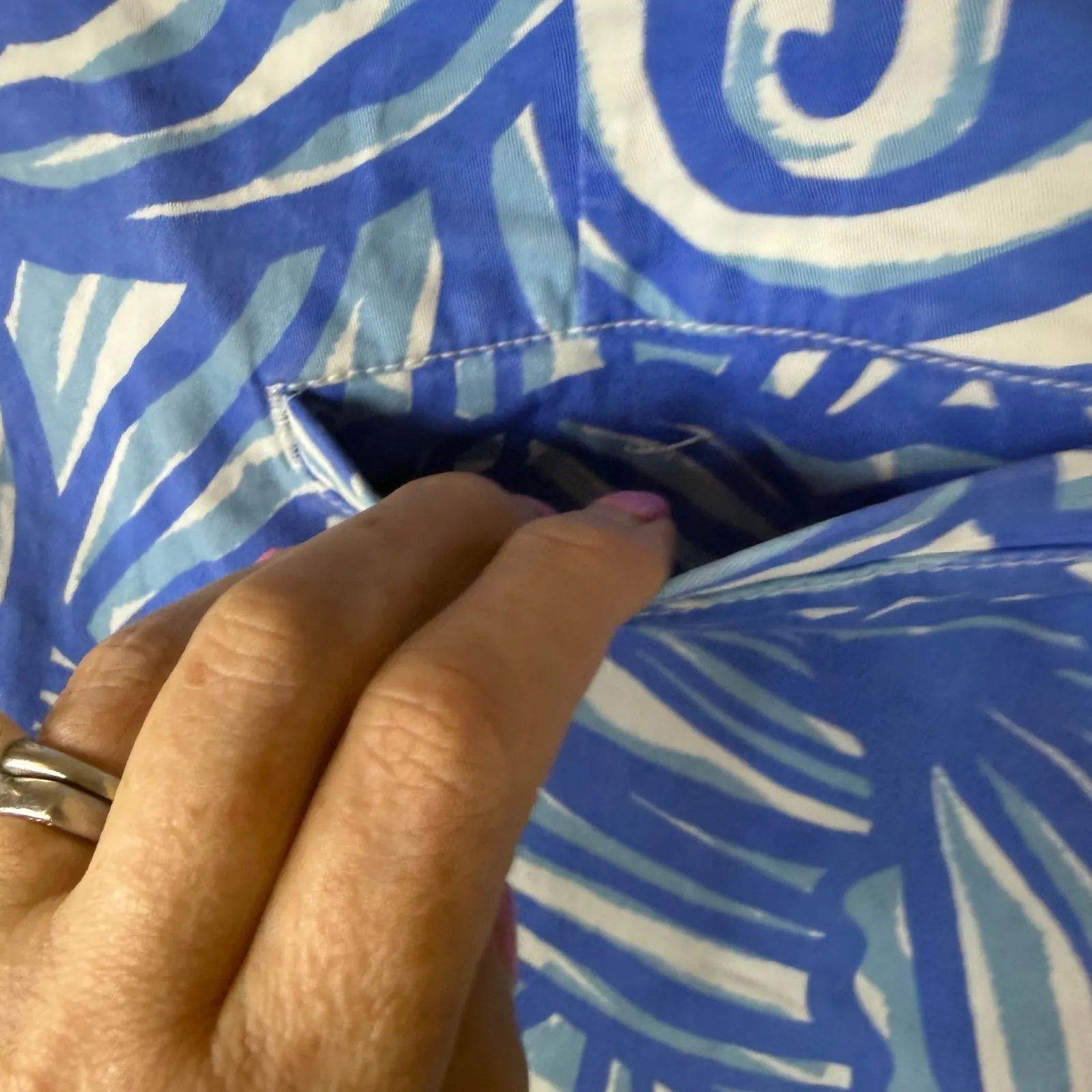 Vineyard‎ Vines Nautilus Shell Print 5" Every Day Shorts Womens Sz 14 Blue White - Image 6