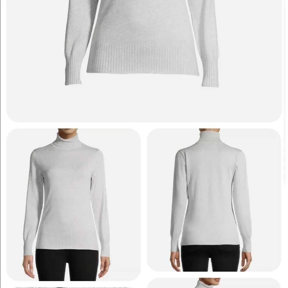 TIME and TRU Womens Turtleneck Sweater Size XXL 20 Silver Gray New - Image 2