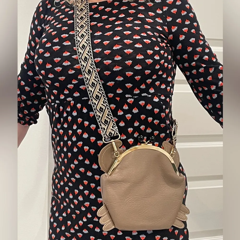 Y2K Crab Crossbody Purse Novelty Coastal Beachcore Summer Bag Coconut Girl Tan - Image 5