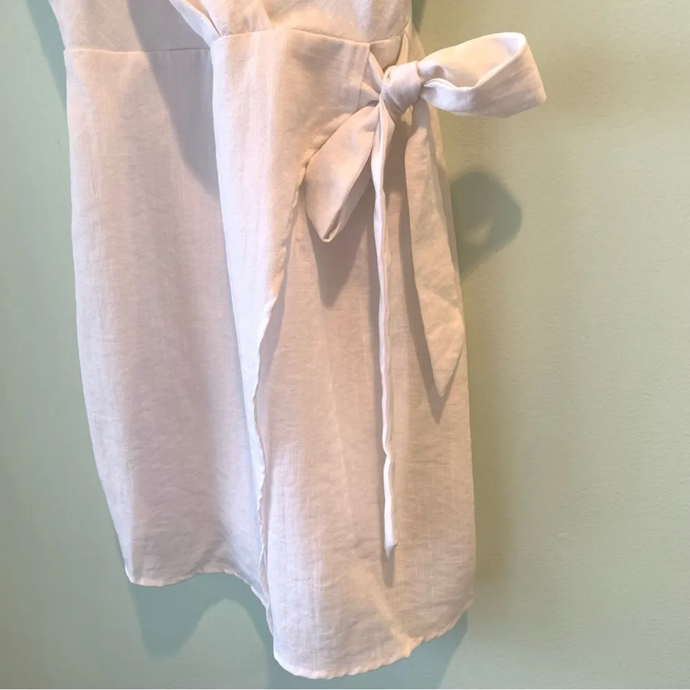 Victoria + Sophia White Faux Wrap Mini Dress Small S - Image 3