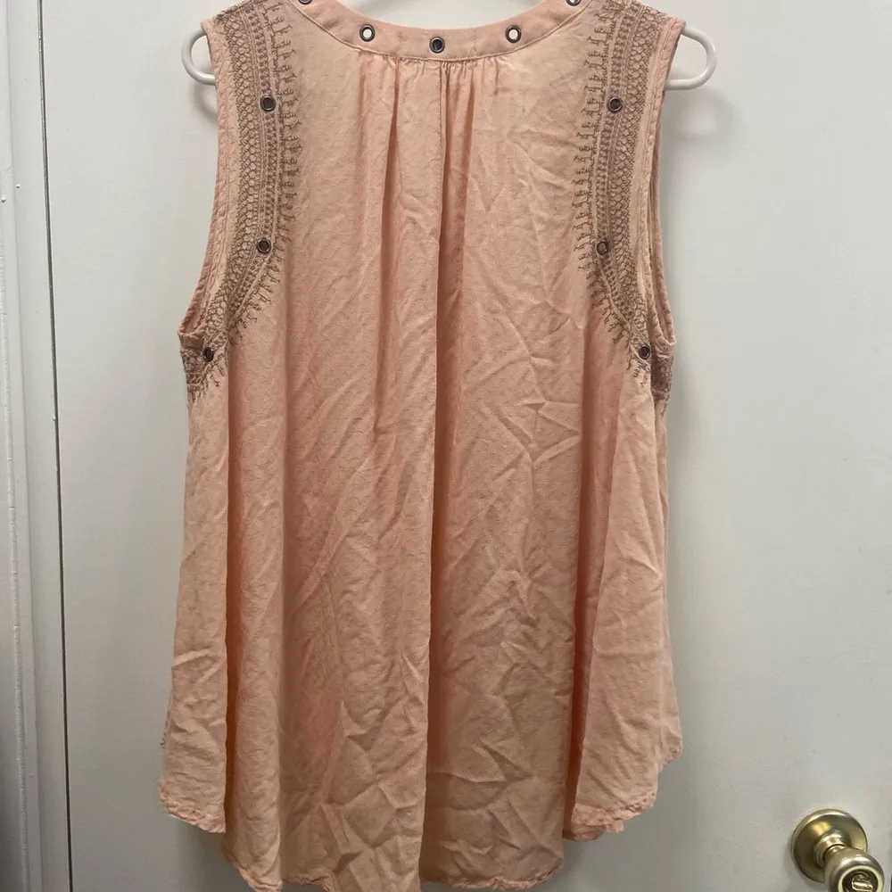 Knox Rose, pale pink tank top women’s size large w embroidery - Image 7