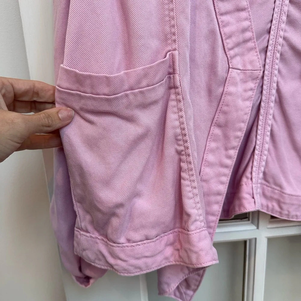 White House Black Market Dusty Rose Pink Drape Front Roll Sleeve Jacket Size XL - Image 8