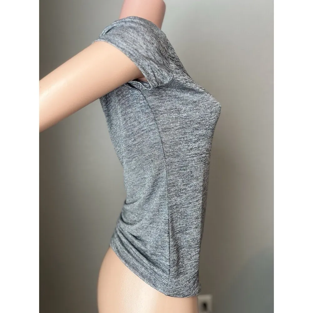 CALVIN KLEIN Metallic Gray Solid Short Sleeve Crew Neck T - Image 3