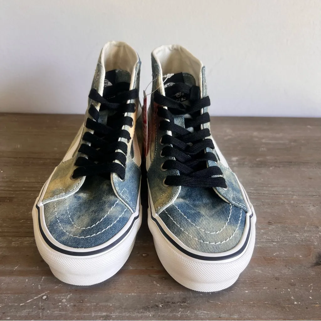 Vans Sk8-Hi Tapered Acid Wash Denim Skull Unisex Shoe Size 8 or 6.5 #B1979 - Image 3