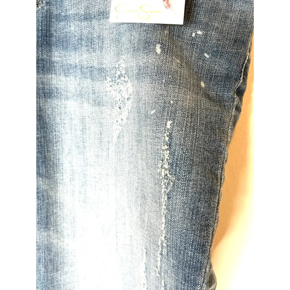 Jessica Simpson Women's Monroe Boyfriend Cuffed Blue Jeans 25 Pants NWT - Image 3