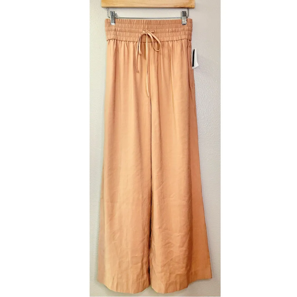 NWT Open Edit Tan Mocha Wide-Leg Drawstring Pants - Image 2
