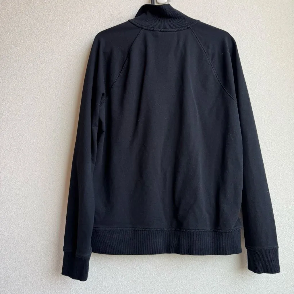 Aritzia TNA Zip Up Cascade Y2K Mock Neck Bomber French Terry Size Large Black - Image 4