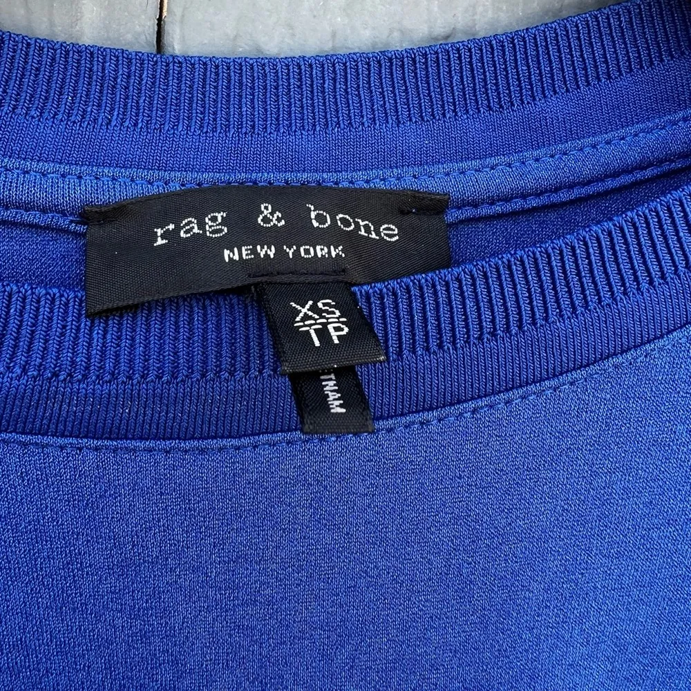 RAG & BONE Mitchell Hook-Front Crewneck Tee Dress Blue Size XS - Image 6