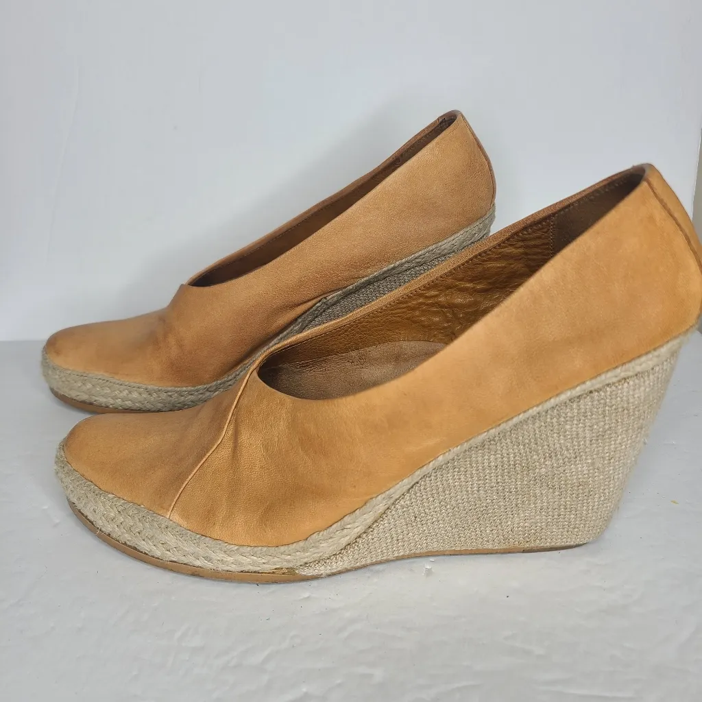 COCLICO Shoes Helen Platform Wedge Pumps‎ EU 39.5 Tan Size 8.5 - Image 3
