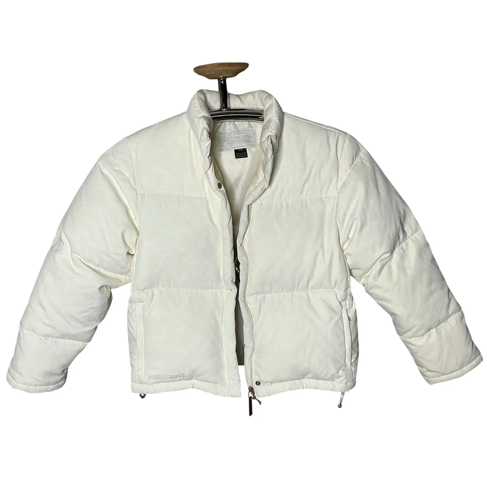Lauren Ralph Lauren Puffer Jacket Women's P/M Cream Minimalist Quiet Luxury - Image 3