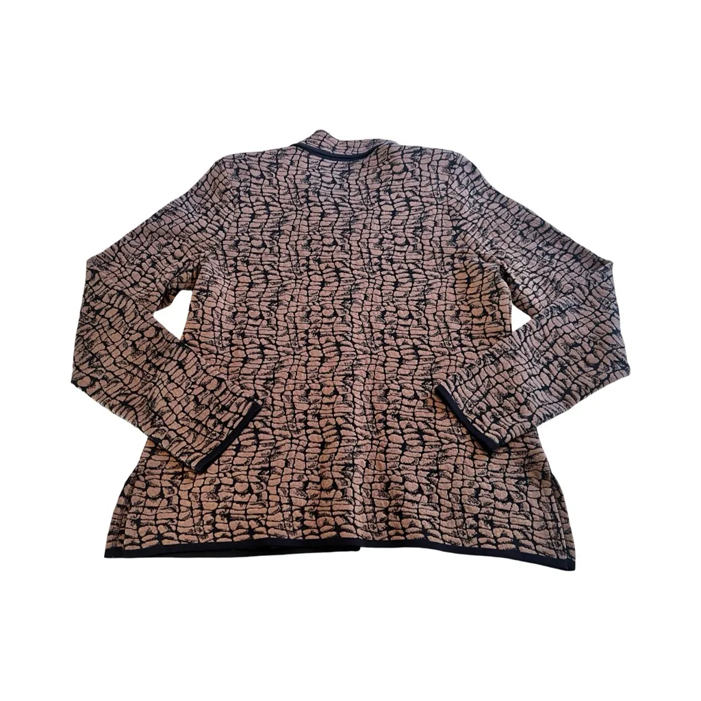 Misook Exclusively  Large Brown Black Button Collared Blazer‎ Jacket - Image 3