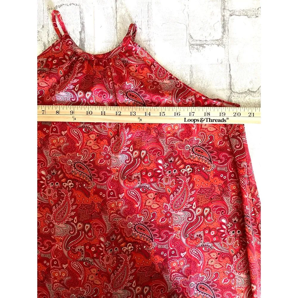 C Wonder Orange Halter Handkerchief Dress Flowy Unlined Summer Midi Sz S - Image 7