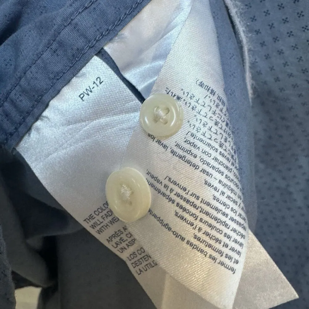 Tommy Hilfinger Women's Blue Patter Button Up Long Sleeve Shirt M New York Fit - Image 6