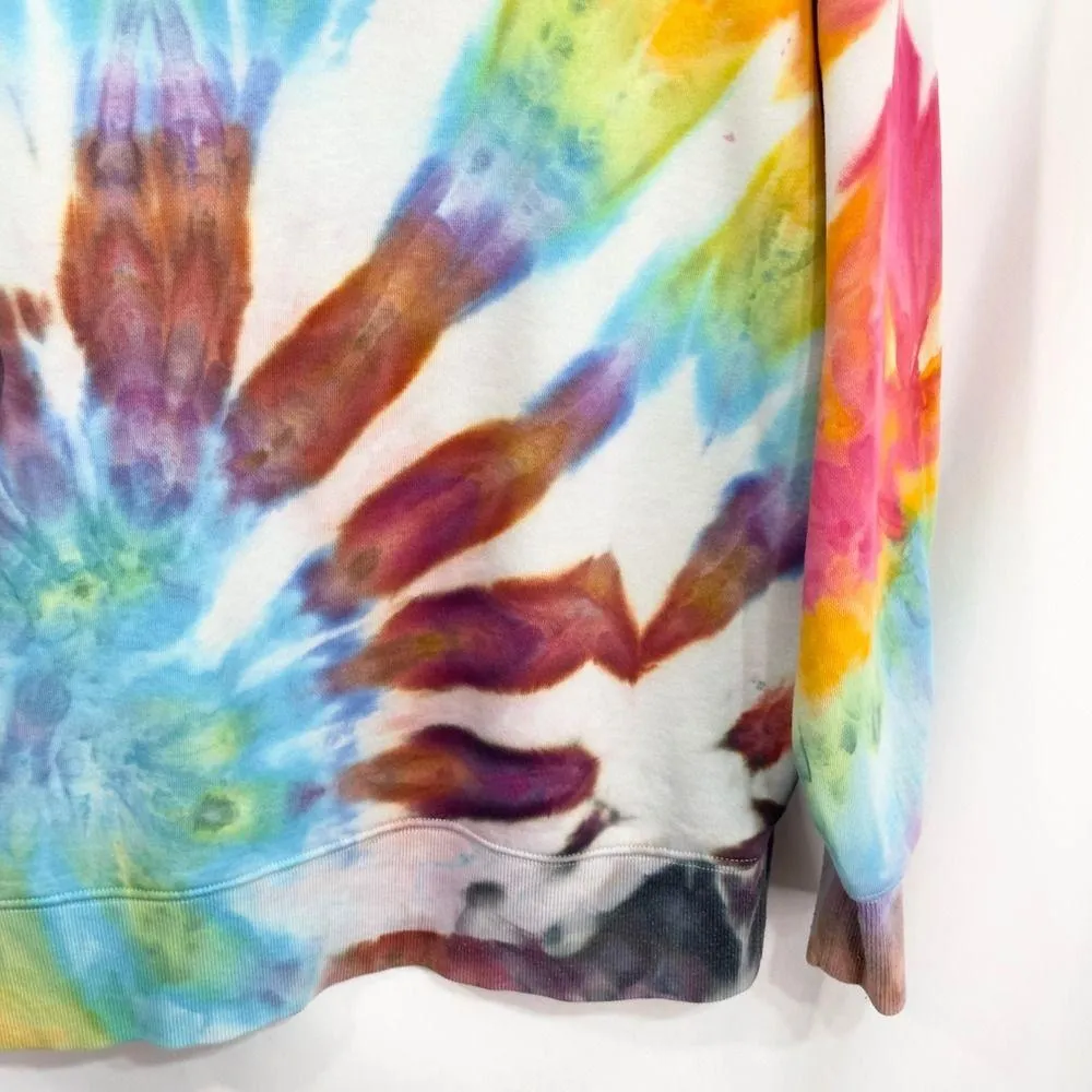 Fila XL Tie Dye Sweatshirt Handmade Pullover Crew Neck Colorful Graphic Logo 117 - Image 11