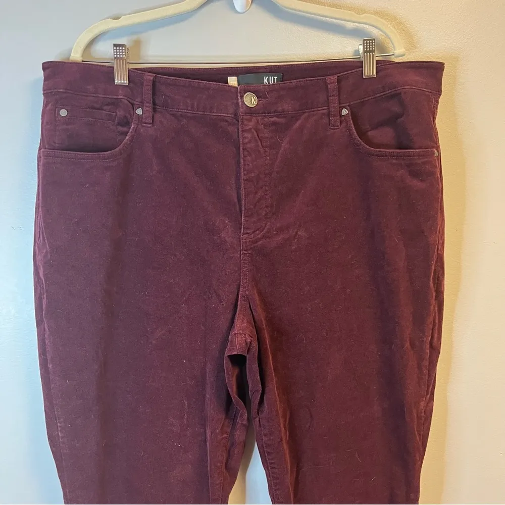 Kut from the Kloth Corduroys Mauve Diana Fab Ab Skinny High Rise Sz 20W EUC - Image 3