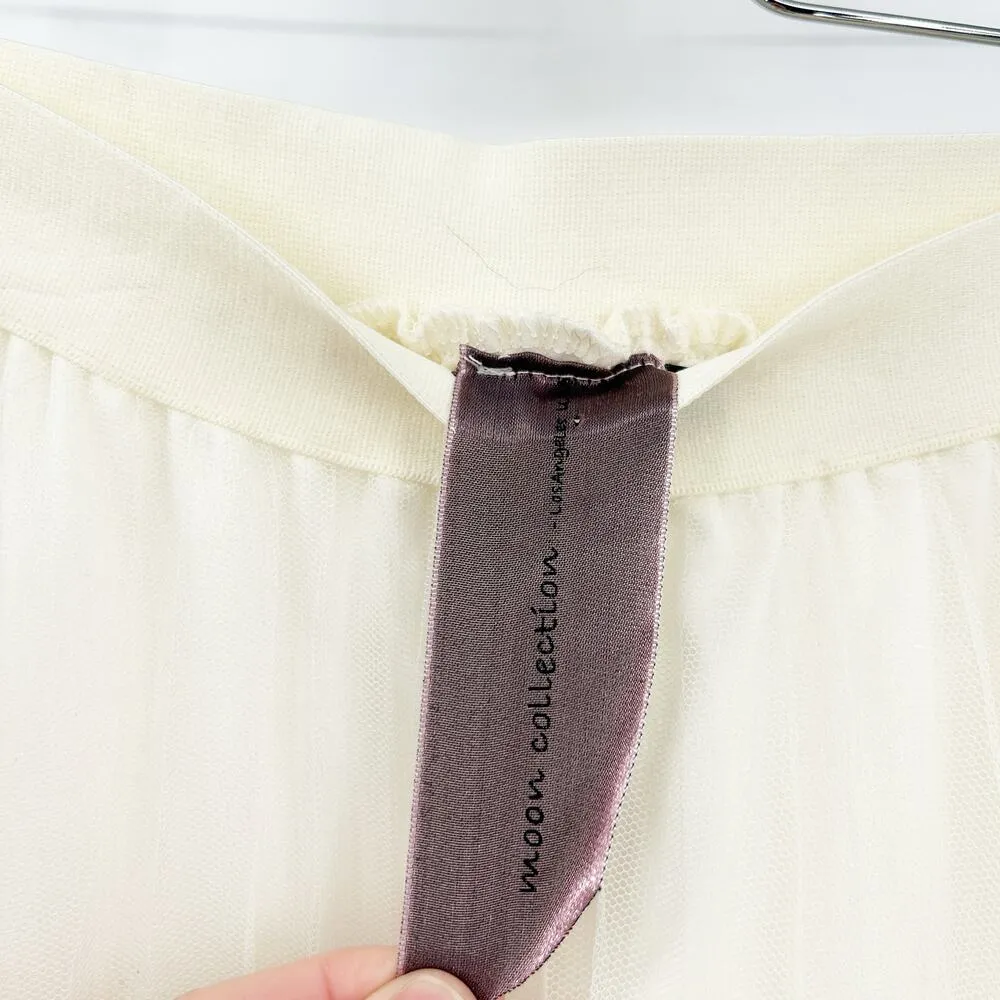 Moon Collection Fairycore Bridal Cottagecore Embroidered Floral Tulle Midi Skirt - Image 6