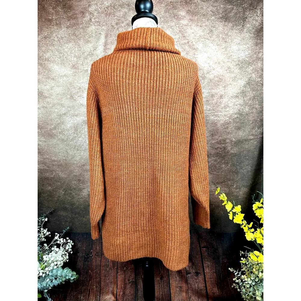 Free People Eleven Chunky Knit Sweater - Rust - size M - Image 11