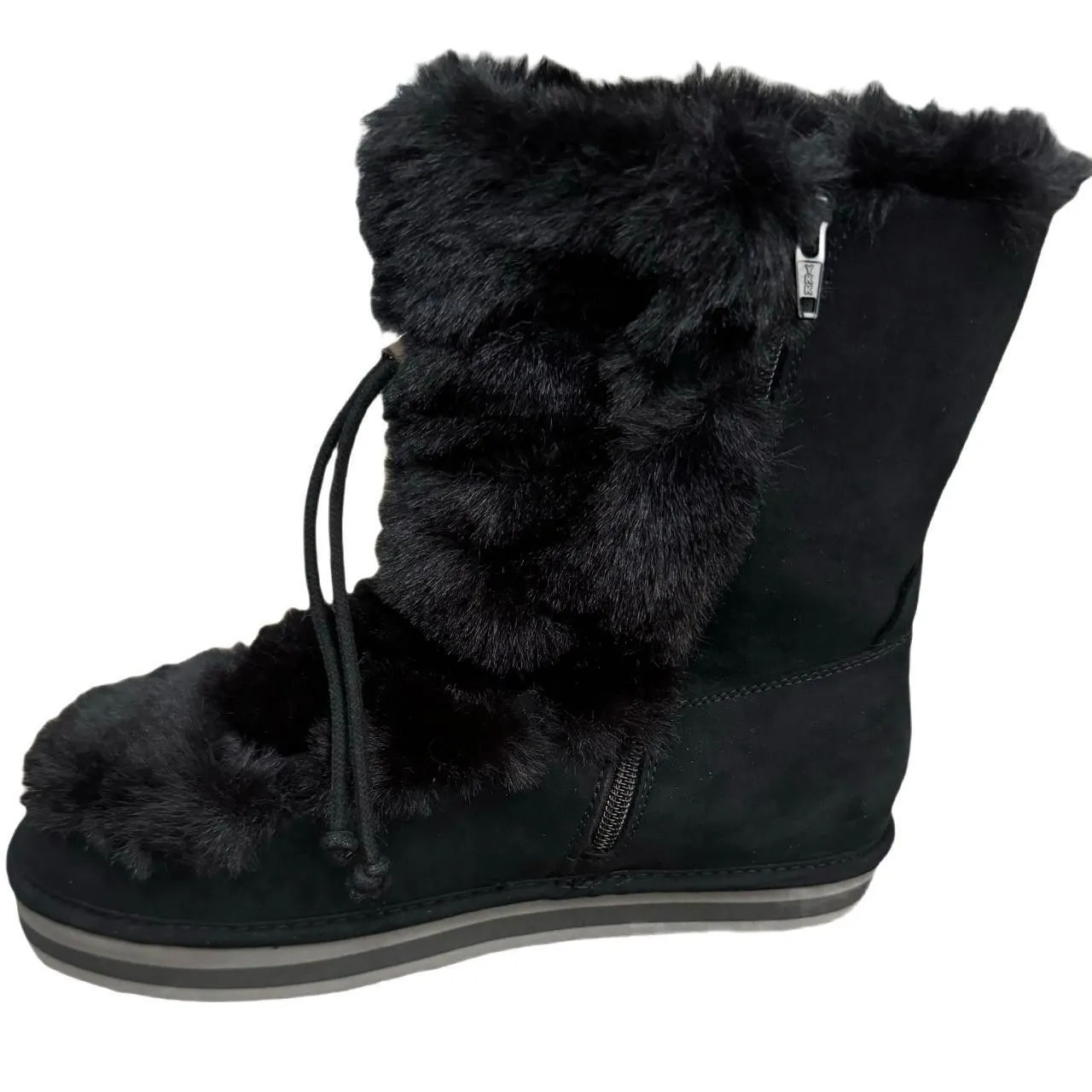 Sun and Stone Faux Fur Winter , Cozy Lined, Suede Finish, Size 6 NIB Black - Image 4