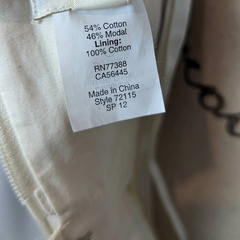 J. Crew Strapless Floral Print Mini Dress Cream and Blue Size 2 - Image 6