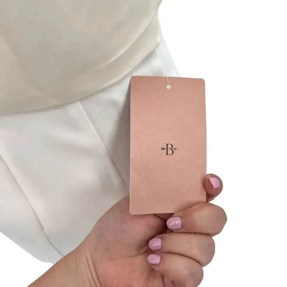 BHLDN Badgley Mischka Draped Top Crepe Skirt Gown Ivory‎ White Size 0 - Image 13