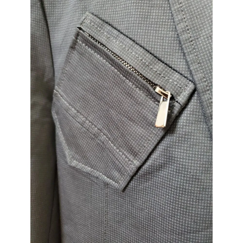 Platini Mens Black Cotton Single Breasted 2 Button Jacket Coat Size Medium - Image 3