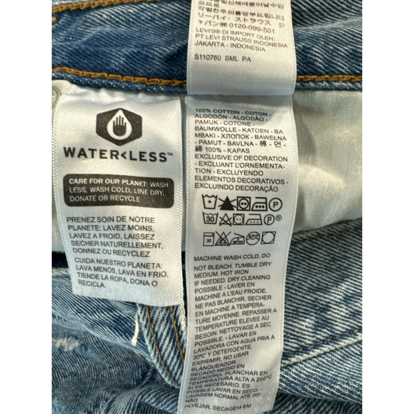 Levi's 94 Baggy Jeans Light Wash Distressed Ripped Denim Womens Size 27 - Image 5