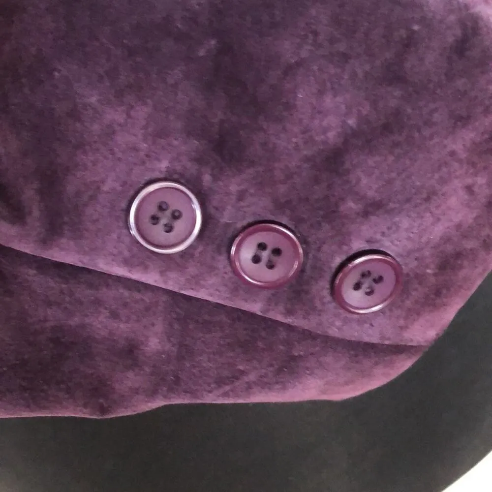 Cache Purple Fitted Leather Suede Jacket Top New Lined Banded Collar $248 NWT - Image 7