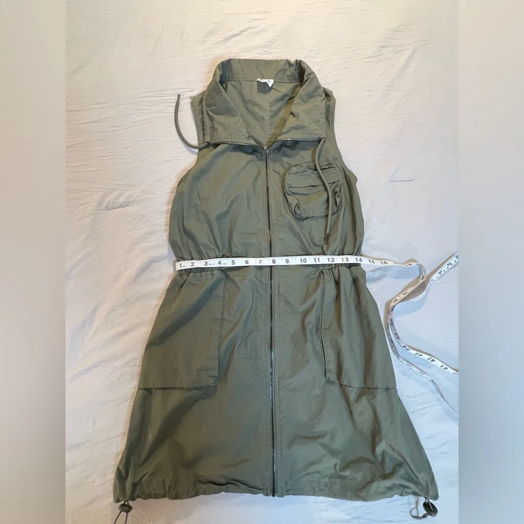 Cotton On Women Olive Green Zip-Up Vest Dress Size 8 - Image 10