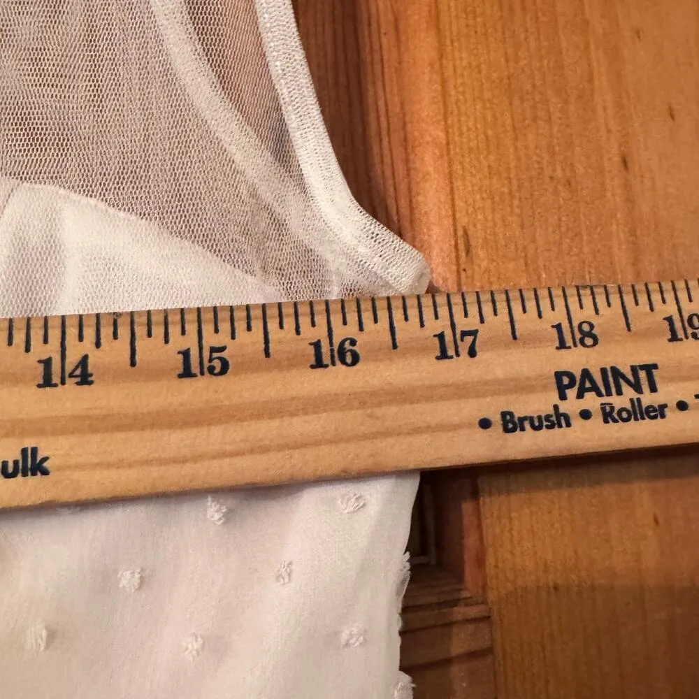 Ryu Anthropologie fairy dress rosette accent swiss dot whimsical feminine L - Image 8