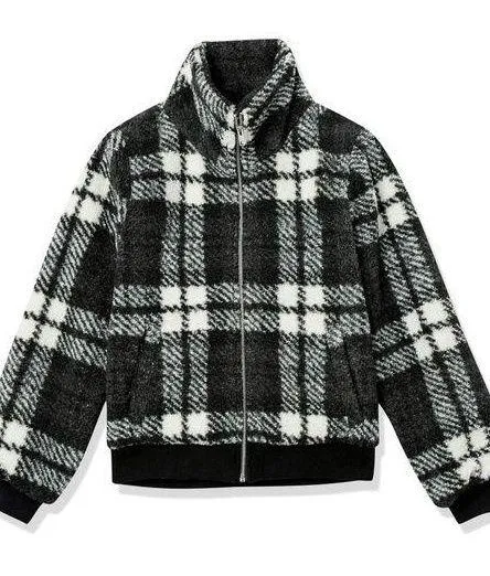 Essentials Women's Teddy Faux Shearling Funnel Collar Jacket XL women Black - Image 1