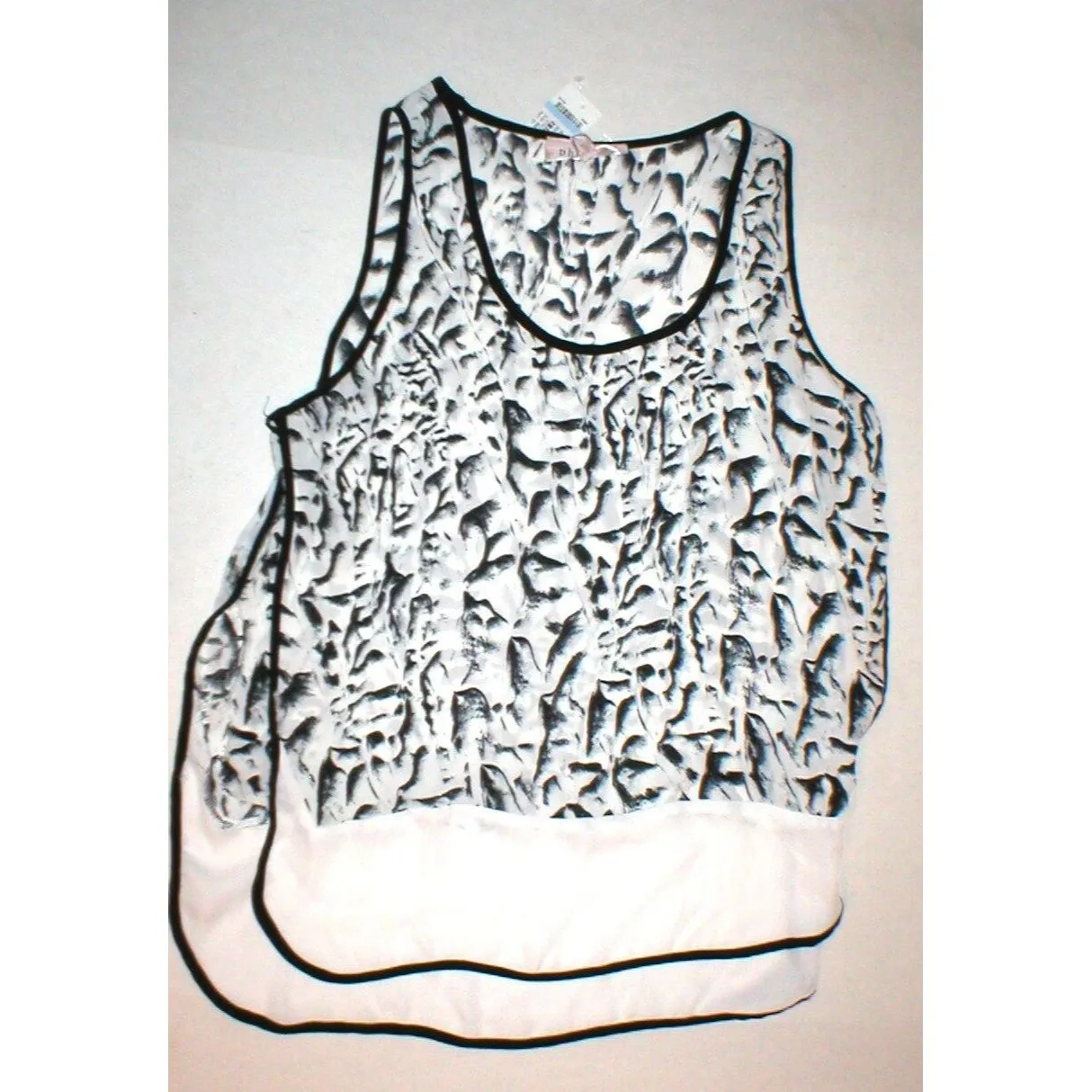New Womens NWT Philosophy Top Black White Tank 10 12 Print Nordstrom Contrast - Image 2