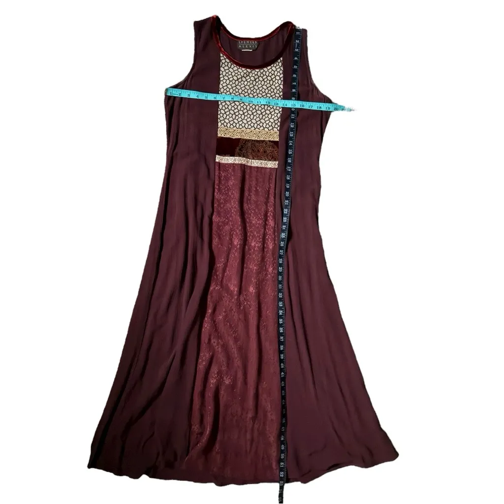 Vintage Alexis Spencer Burgundy Gold Womens Dress Cardigan Set Size 10 Elegant Red - Image 5