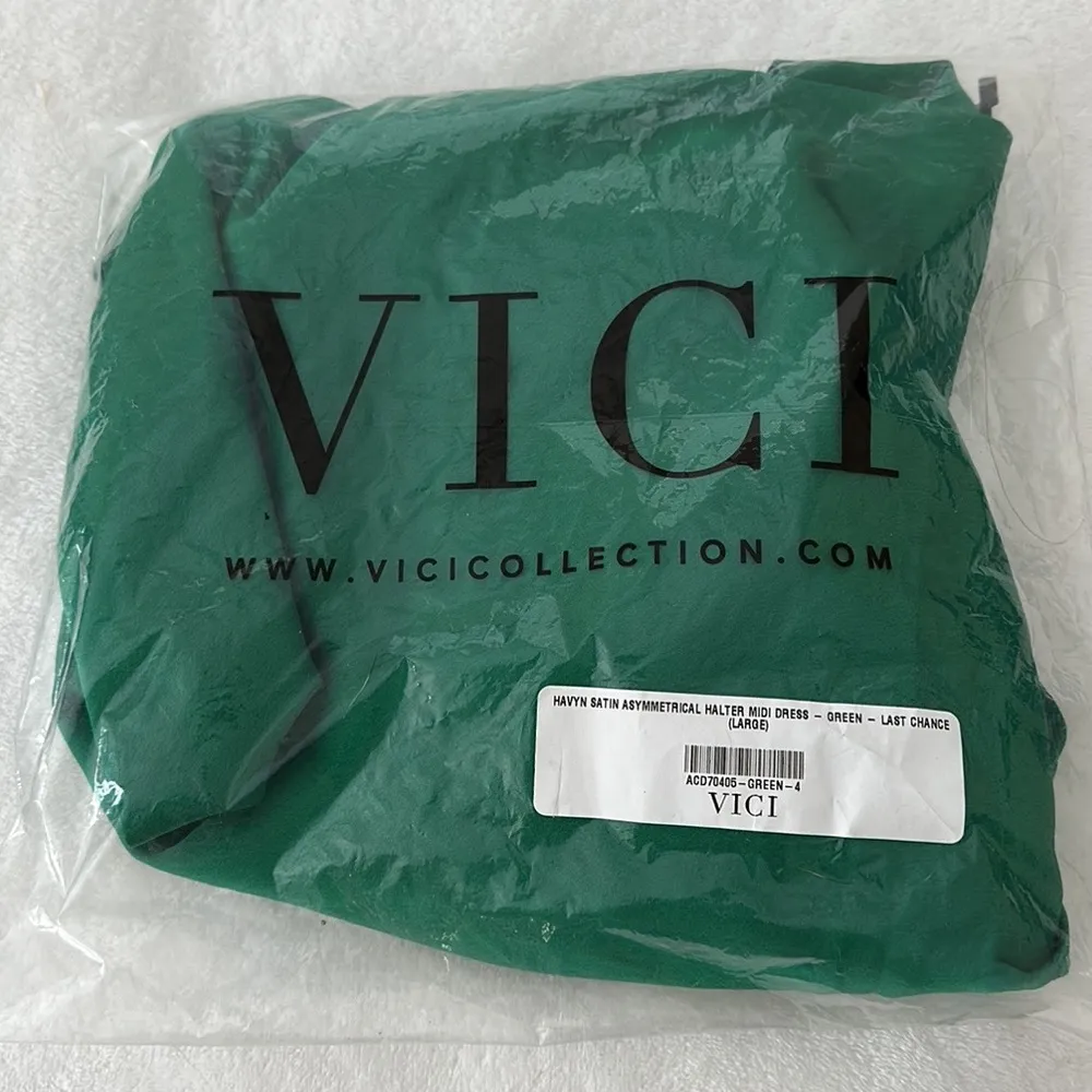 VICI | Havyn Satin Asymmetrical Halter Midi Dress - Image 5