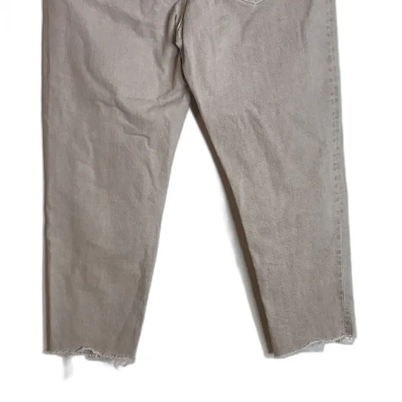 Zara ladies high rise mom jeans with fringe ankles size 6 - Image 10