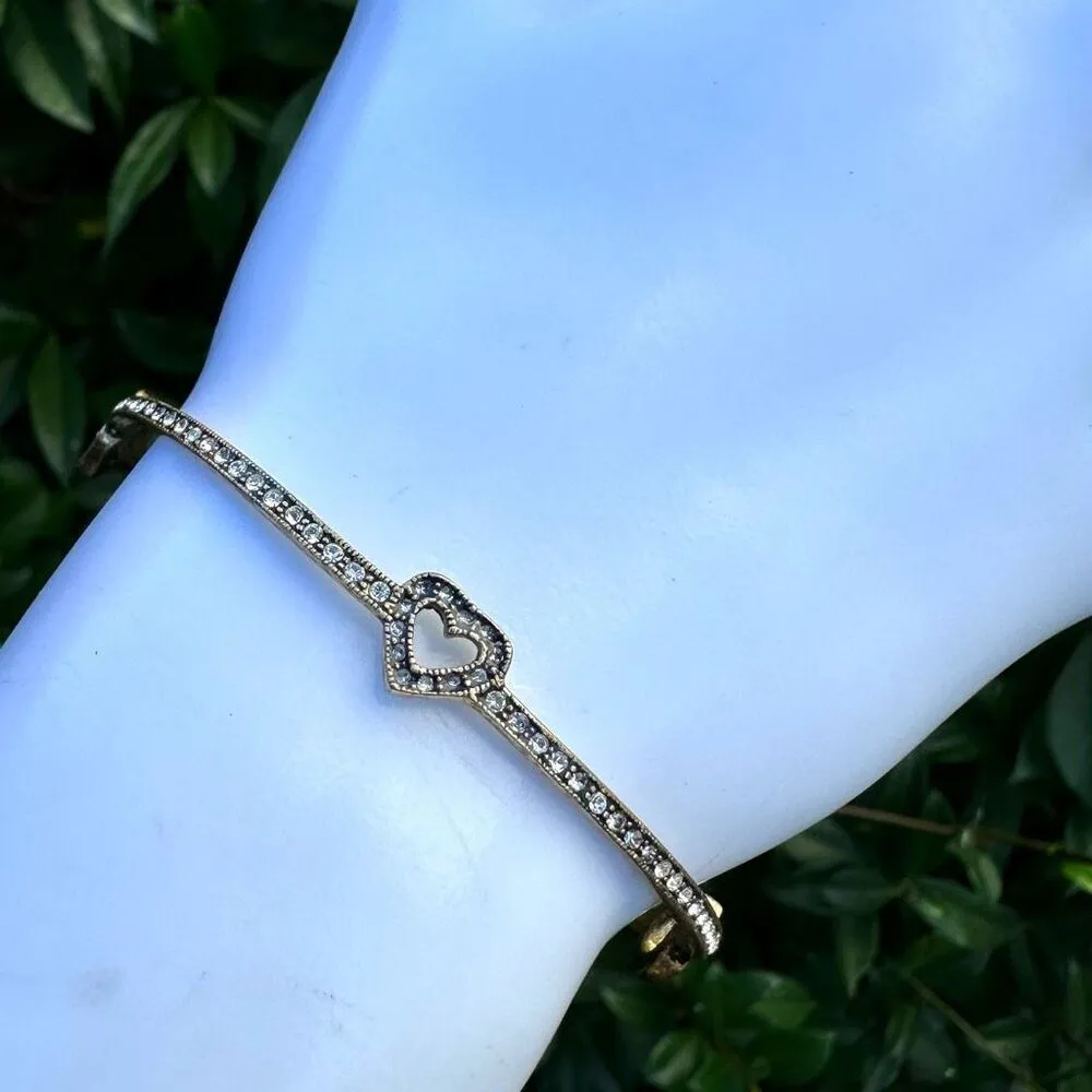 Juicy Couture gold tone rhinestone logo thin bangle bracelet - Image 3