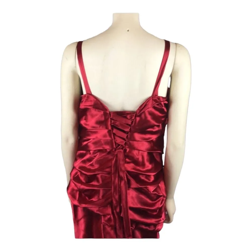 NWT Cindy Collection style 1230 in red sleeveless ruched jewelled size 2 XL - Image 7