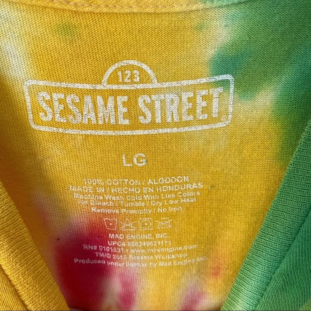 Sesame Street Munchies Oscar Tie Dye Shirt Large - Image 3