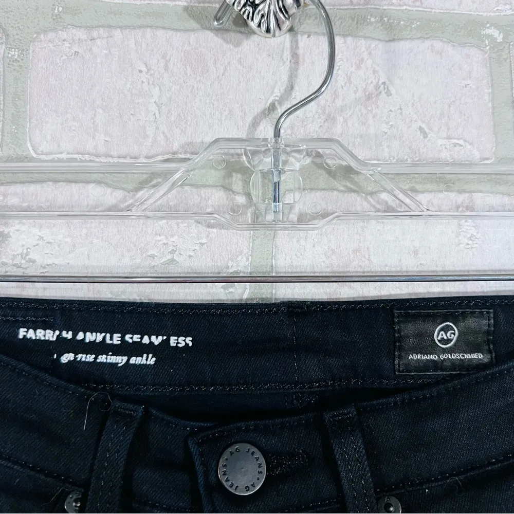 AG Adriano Goldschmied Farrah Seamless Skinny Ankle Jeans in Super Black Size 25 - Image 8