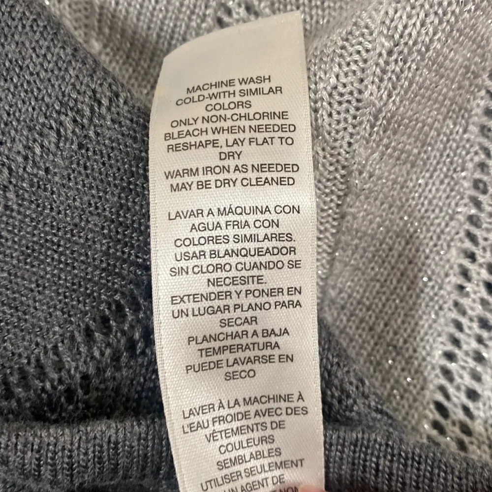 White House Black Market shimmery chevron ombre poncho sweater size XS - Image 12