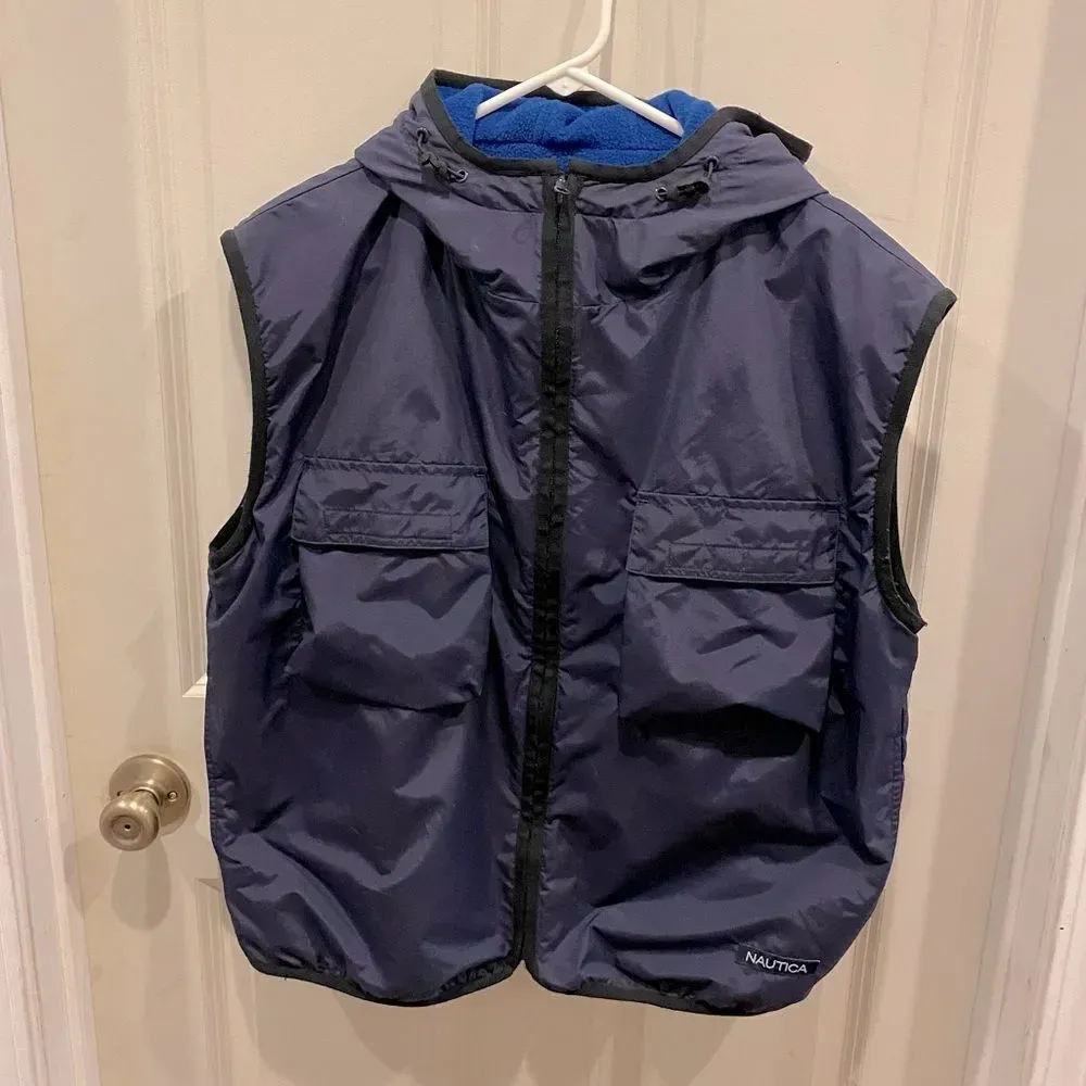 Nautica Fleece Reversible Hooded Vest women’s XL‎ - Image 5