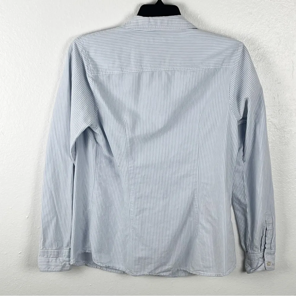 VINEYARD VINES Blue White Railroad Stripes Long Sleeves Button Shirt, Size 14 - Image 2