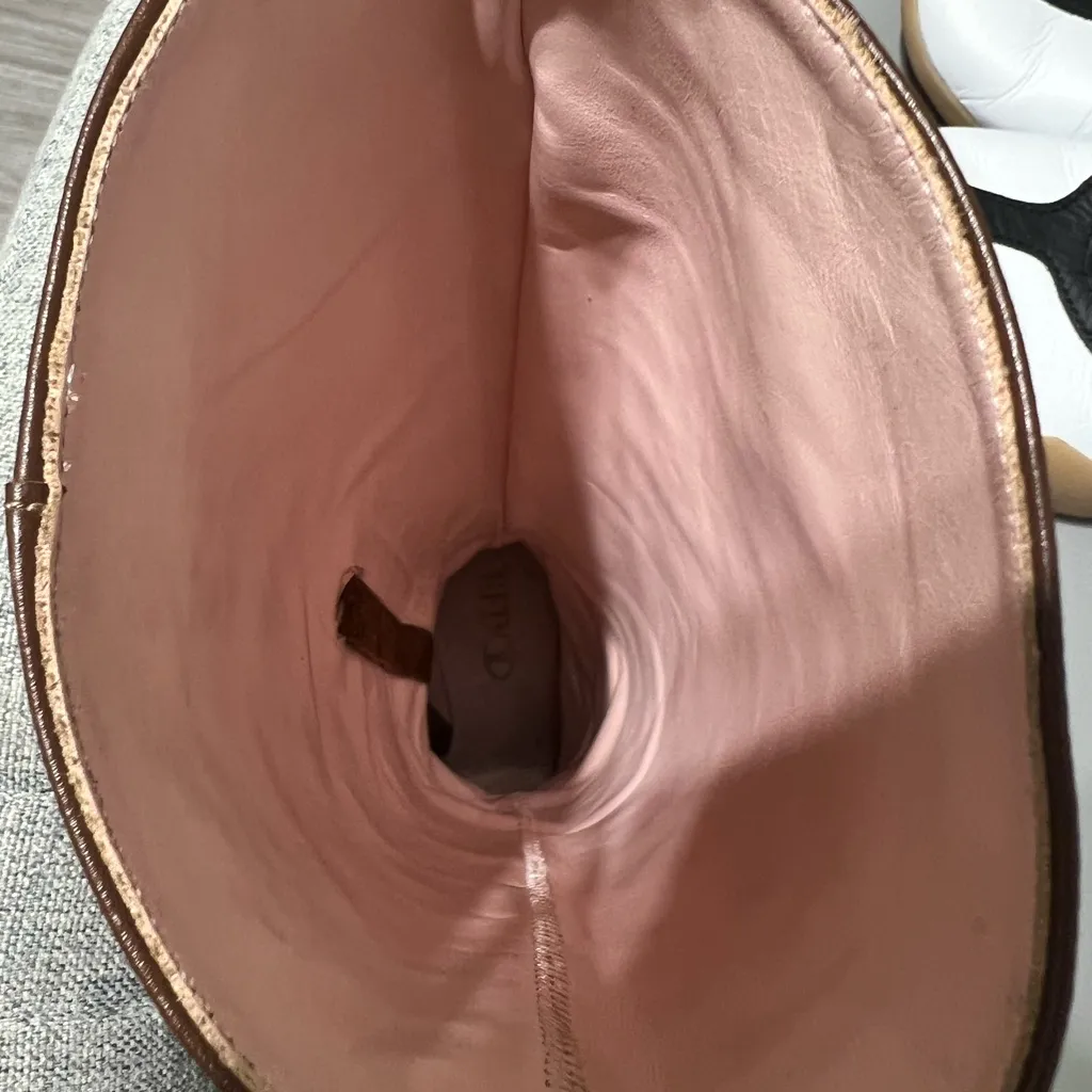 Red Valentino Brown Leather Knee High Boots Bow Detail Made in Italy - Image 10