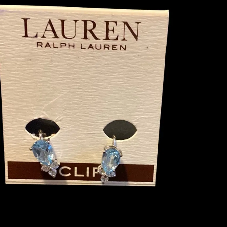 Lauren Ralph Lauren Blue Topaz Clip On Earrings - Image 2