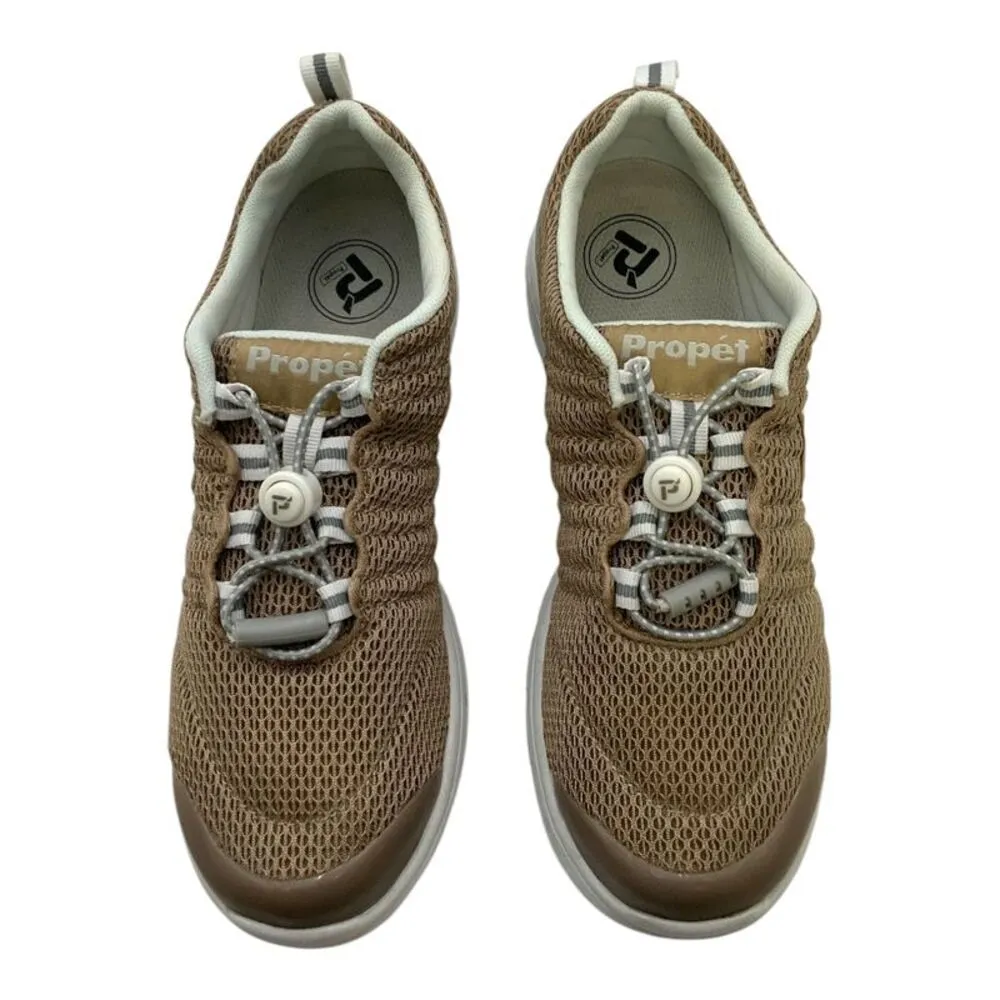 Propet TravelWalker II Walking Shoe Taupe Mesh US Women's 6 B(M) Brown - Image 5