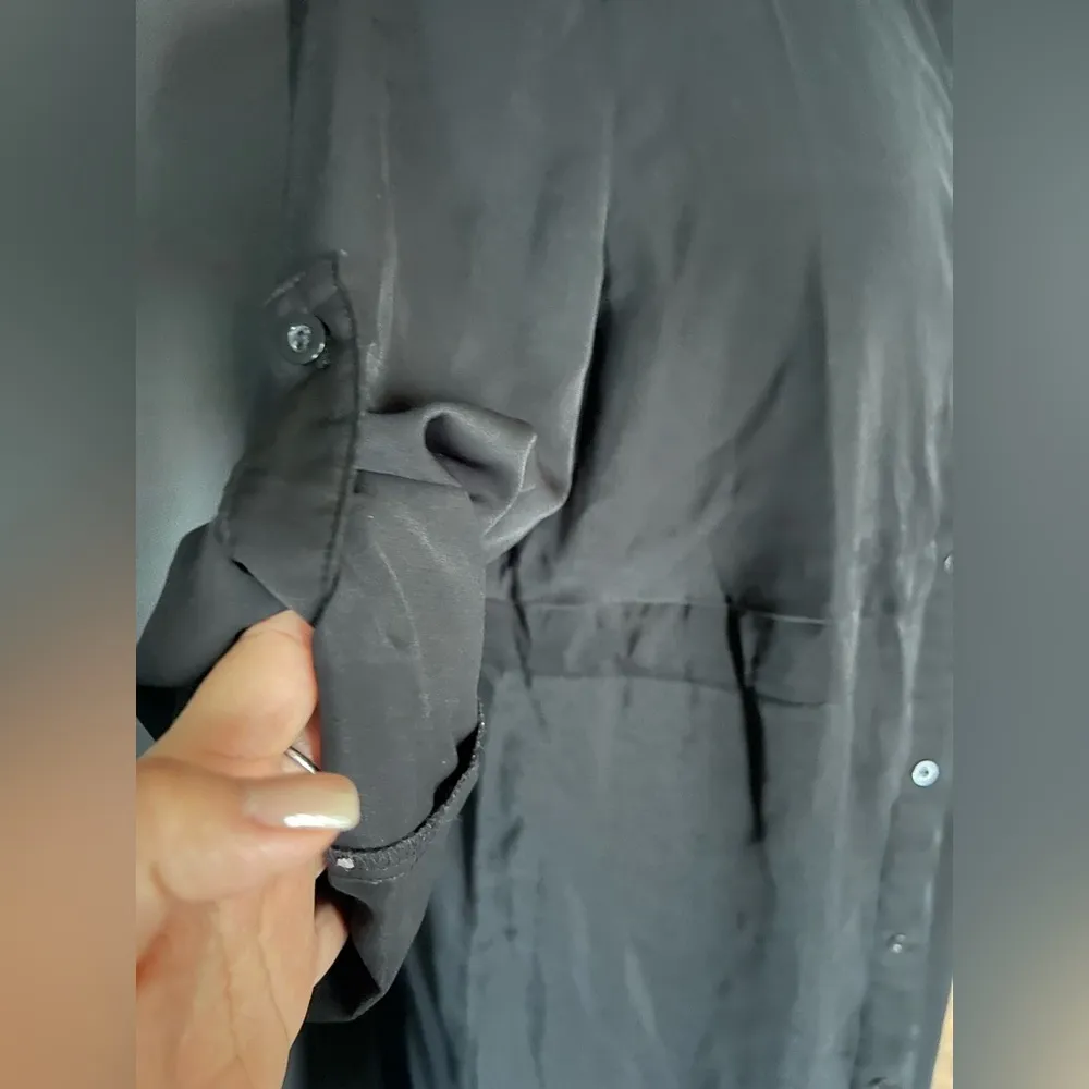 SHEIN Women's Solid Color
Long Sleeve Casual Loose Long DressShirt
Black DressXS - Image 4