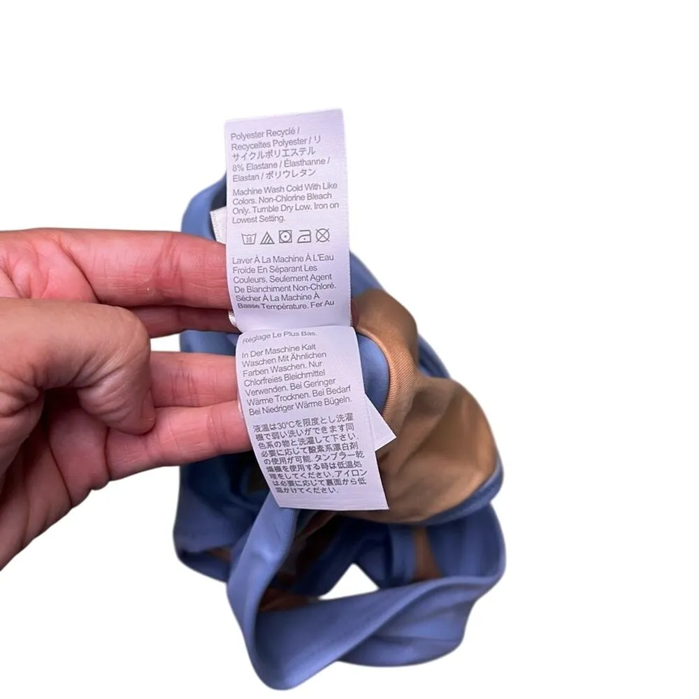 J. Crew Baby Blue Cross Front Cheeky Bikini Bottom Small NWT Crisscross Beach - Image 5