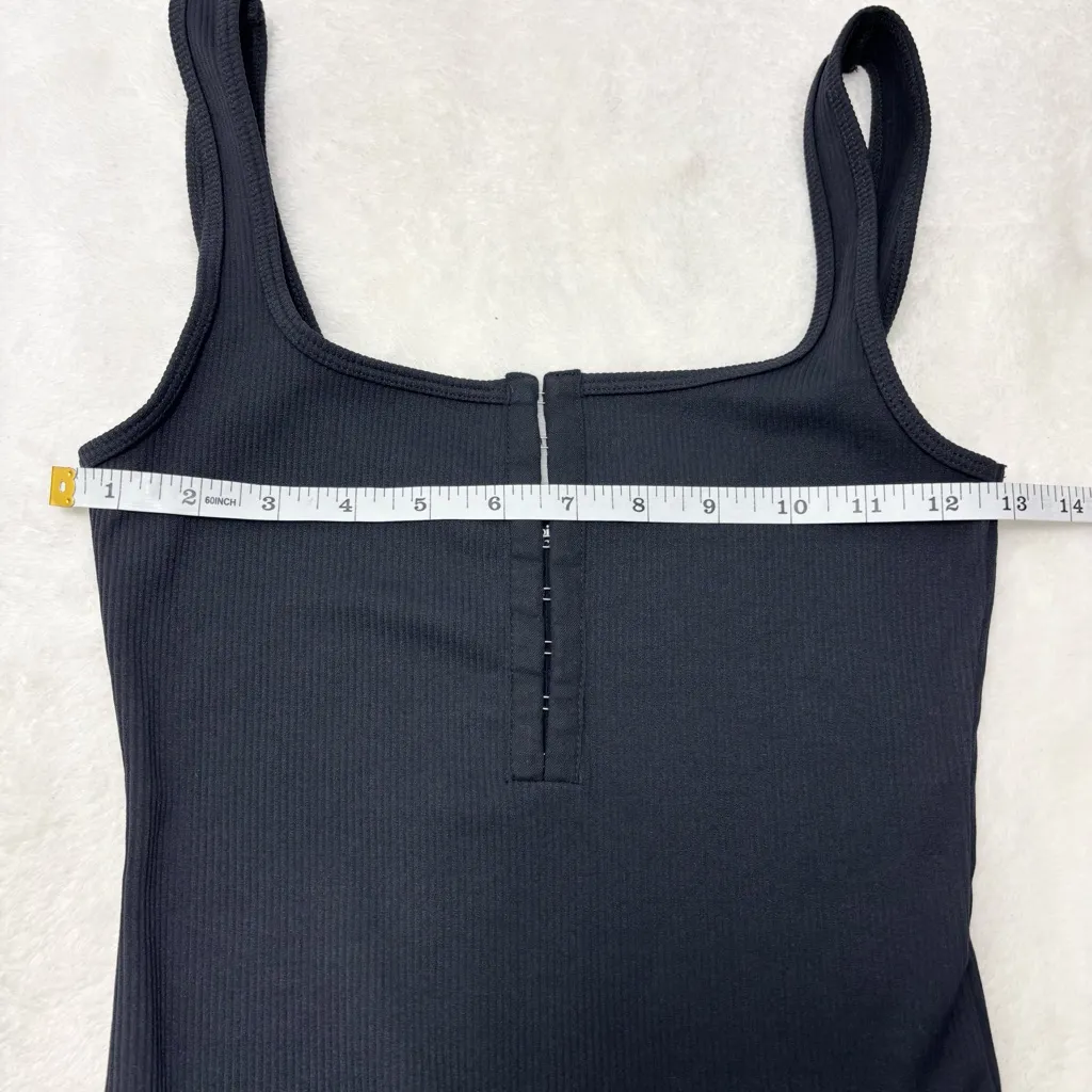 Abercrombie & Fitch Sleeveless Square Neck Hook and‎ eye tank Black bodysuit S - Image 6