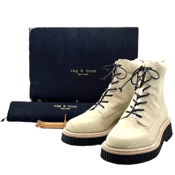 NWT Rag & Bone Boots Sloane Lace-Up Boot Paloma Beige Suede Shoes Women’s Size 8 - Image 6